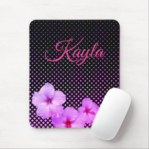Tapis De Souris Hibiscus rose chaud