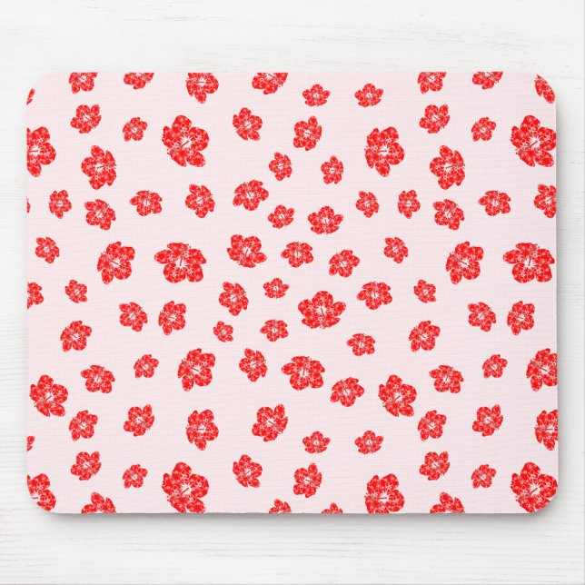 Tapis De Souris Hibiscus rouge floral (Devant)