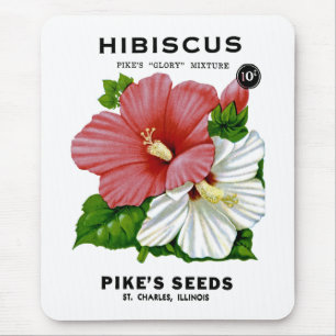 Tapis De Souris Hibiscus Vintage Seed Packet