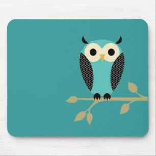 Tapis De Souris Hibou bleu sur le membre