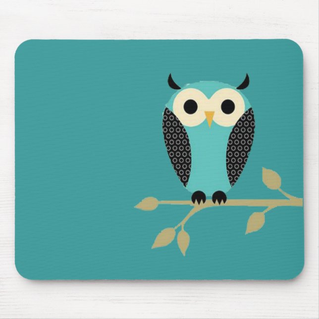 Tapis De Souris Hibou bleu sur le membre (Devant)