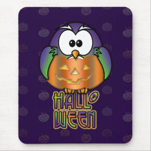 Tapis De Souris hibou citrouille
