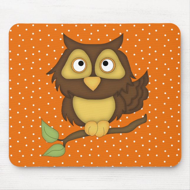 Tapis De Souris Hibou de bande dessinée (bronzez) (Devant)