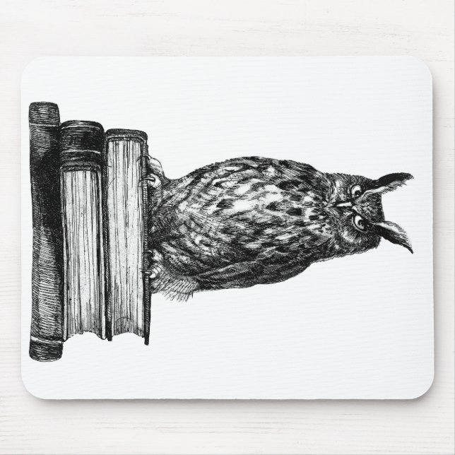 Tapis De Souris hibou de bibliothèque (Devant)