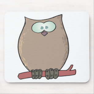 Tapis De Souris hibou de dessin animé mignon drôle
