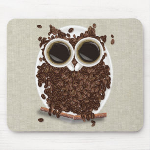 Tapis De Souris Hibou de grain de café