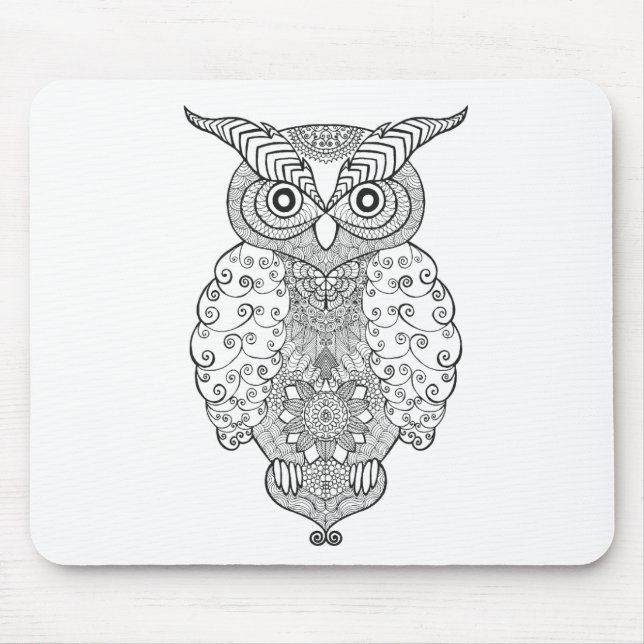 Tapis De Souris Hibou de griffonnage (Devant)