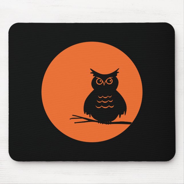 Tapis De Souris Hibou de Halloween (Devant)