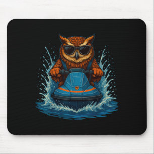 Tapis De Souris Hibou drôle avec des lunettes de soleil Animal pil