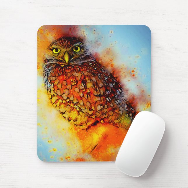 Tapis De Souris Hibou éclaboussé (Avec souris)