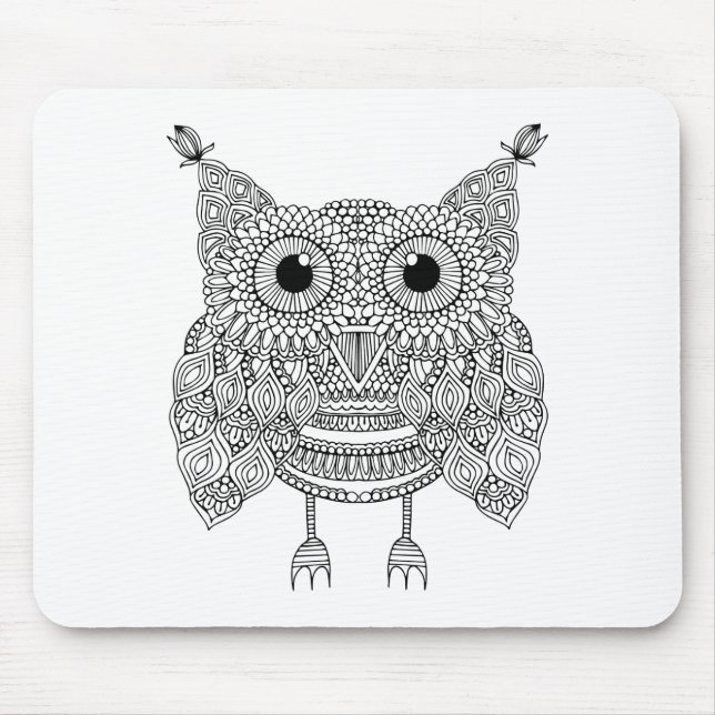 Tapis De Souris Hibou mignon de griffonnage (Devant)
