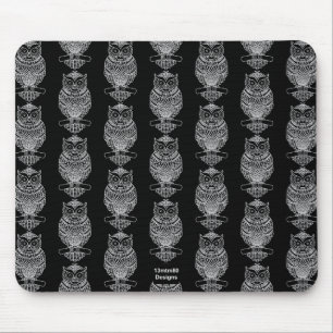 Tapis de souris - Hibou (motif noir)