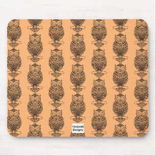 Tapis de souris - Hibou (motif orange)