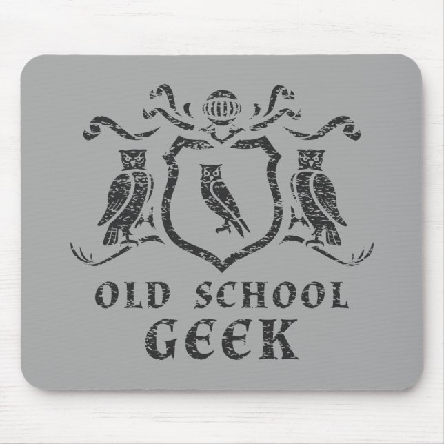 Tapis De Souris Hibou Mousepad de geek de vieille école (Devant)