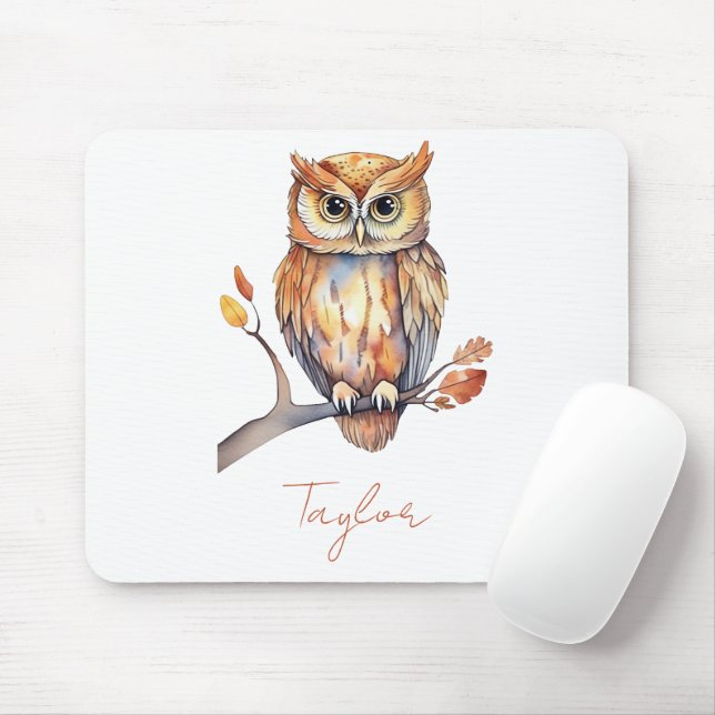 Tapis De Souris Hibou Personnalisé (Avec souris)