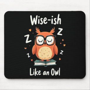 Tapis De Souris Hibou sage avec lunettes drôle nerd retour à l'éco
