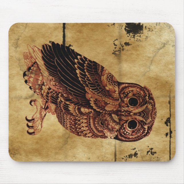 Tapis De Souris Hibou vintage (Devant)