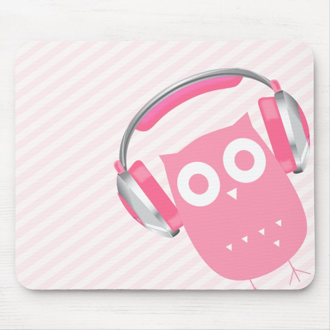 Tapis De Souris Hibou w/Headphones de Kawaii (Devant)
