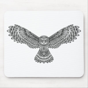 Tapis De Souris Hibou Zendoodle de vol