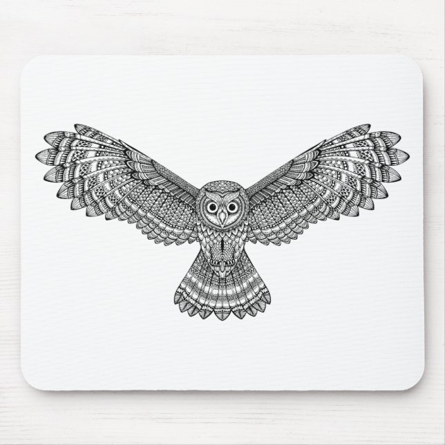 Tapis De Souris Hibou Zendoodle de vol (Devant)