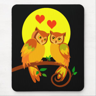 Tapis De Souris Hiboux dans l'amour
