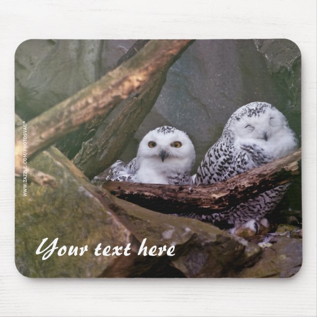 Tapis de souris Hiboux des neiges (Devant)
