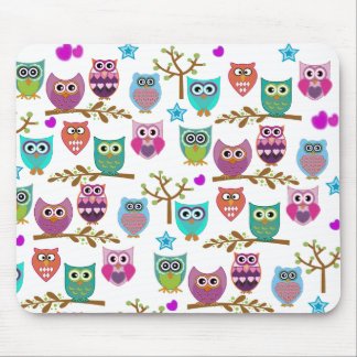 Tapis De Souris hiboux heureux