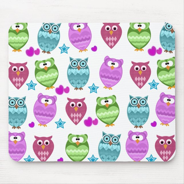 Tapis De Souris hiboux mignons (Devant)