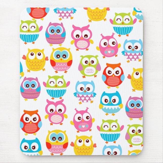 Tapis De Souris Hiboux mignons de Litte (Devant)
