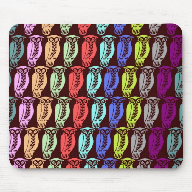 Tapis De Souris Hiboux multicolores (Devant)
