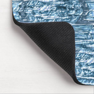 Tapis De Souris Hidden star in jagged carved stripes, silvery blue