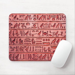 Tapis De Souris Hiéroglyphes égyptiens antiques Souris rouge