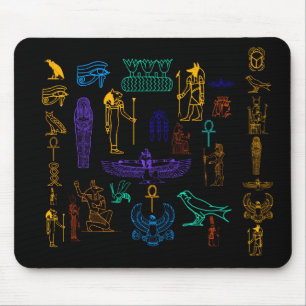 Tapis De Souris Hiéroglyphes et symboles de l'Egyptian