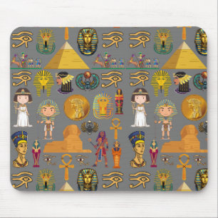 Tapis De Souris Hiéroglyphique égyptien ancien -Pharaon Motif