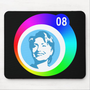 Tapis De Souris hillary clinton. bulles arc-en-ciel.