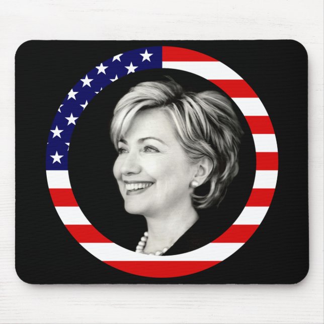 Tapis De Souris hillary Clinton. nous drapeau. pittoresque (Devant)