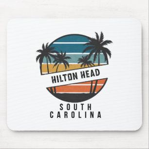 Tapis De Souris Hilton Head Caroline du Sud Rétro Planche de Surf