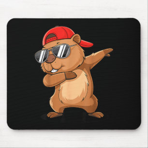 Tapis De Souris Hip Hop Marmot qui fait le dab avec une casquette
