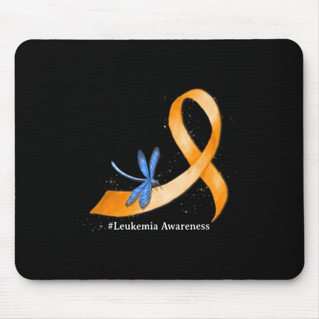 Tapis De Souris Hippie Dragonfly Orange Ribbon Leukemia Sensibilis (Devant)