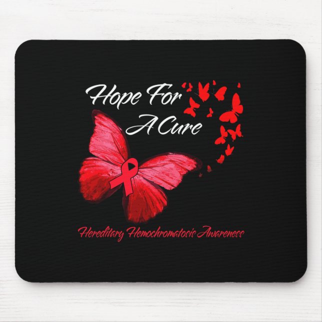 Tapis De Souris Hippie Dragonfly Red Ribbon Sensibilisation au can (Devant)