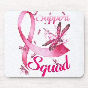 Tapis De Souris Hippie Dragonfly rose Ruban Cancer du sein