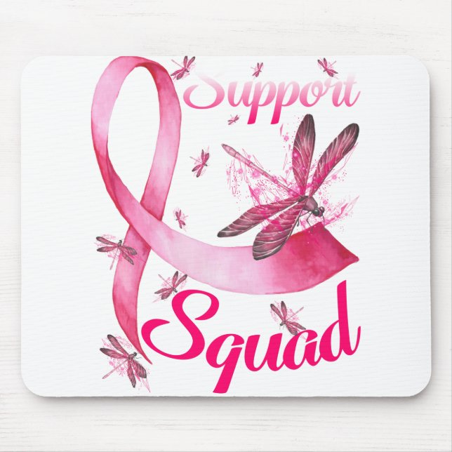 Tapis De Souris Hippie Dragonfly rose Ruban Cancer du sein (Devant)