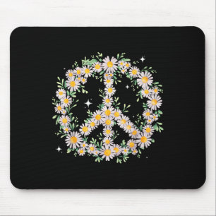 Tapis De Souris Hippie Fleur sauvage Paix Daisies Fleurs Graphic D