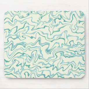 Tapis De Souris Hippie les années 70 Marbre Bleu Liquide Swirl Boh