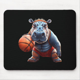 Tapis De Souris Hippopotame de baseball drôle Hippopotame groovy d