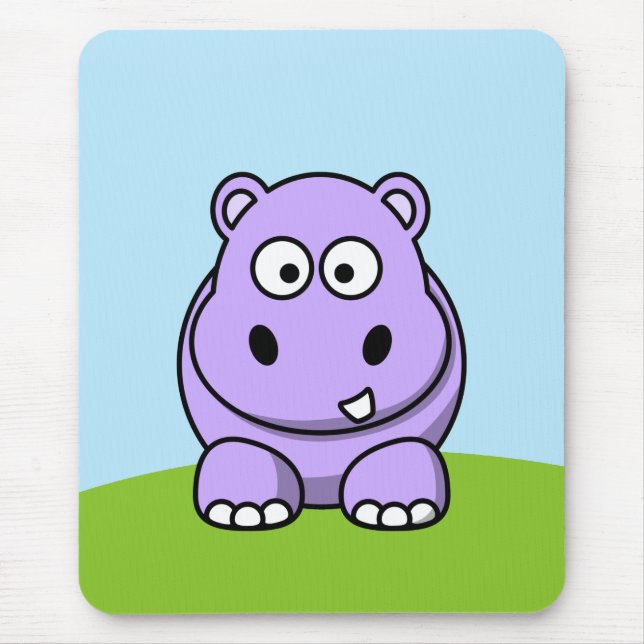 Tapis De Souris Hippopotame Lavande Mignon (Devant)
