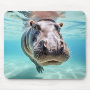 Tapis De Souris Hippopotamus Animal Fun Nature Jouer