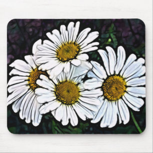 Tapis De Souris Hipster Bohemian Chic Summer White Daisy