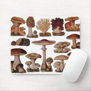 Tapis De Souris hipster imprimé botanique français champignons vin