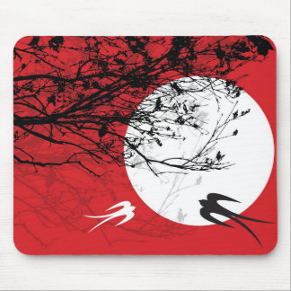 Tapis De Souris Hirondelles d'Oriental dans le clair de lune